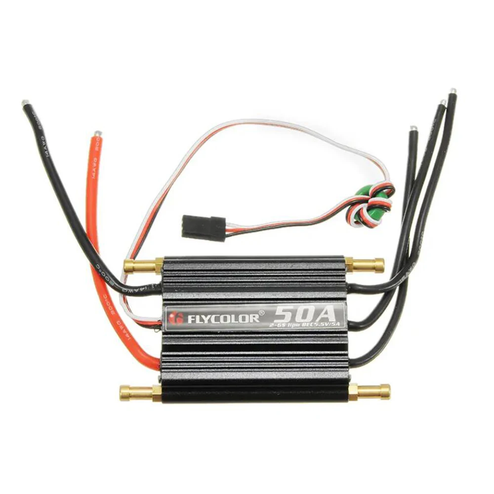 

FlyColor 50A Brushless ESC for RC Boat 2-6s With 5.5v / 5A BEC
