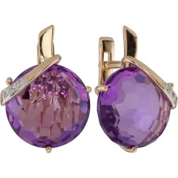 

Aloris earrings with amethyst and cubic zirconia in red gold