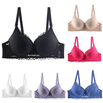 

New Fashion Lady Lace Bra Sexy Big Fat MM Breathable Close Underwear Bra Women Solid Underwear 2020 FJSL
