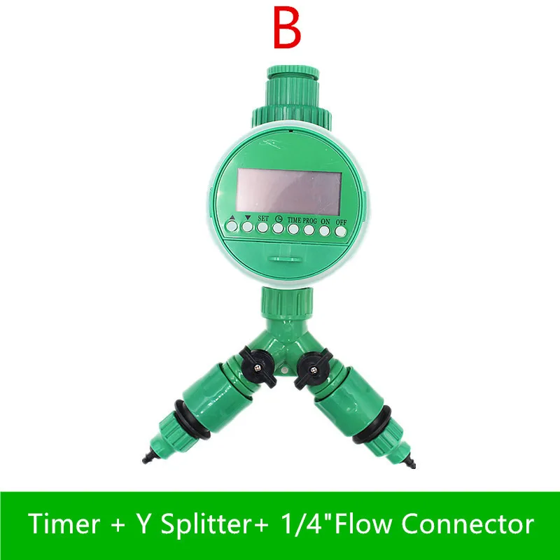 Automatic Garden Watering Timer With 4-Ways Distributor Electronic LCD Display Water Controller Watering Irrigation System
