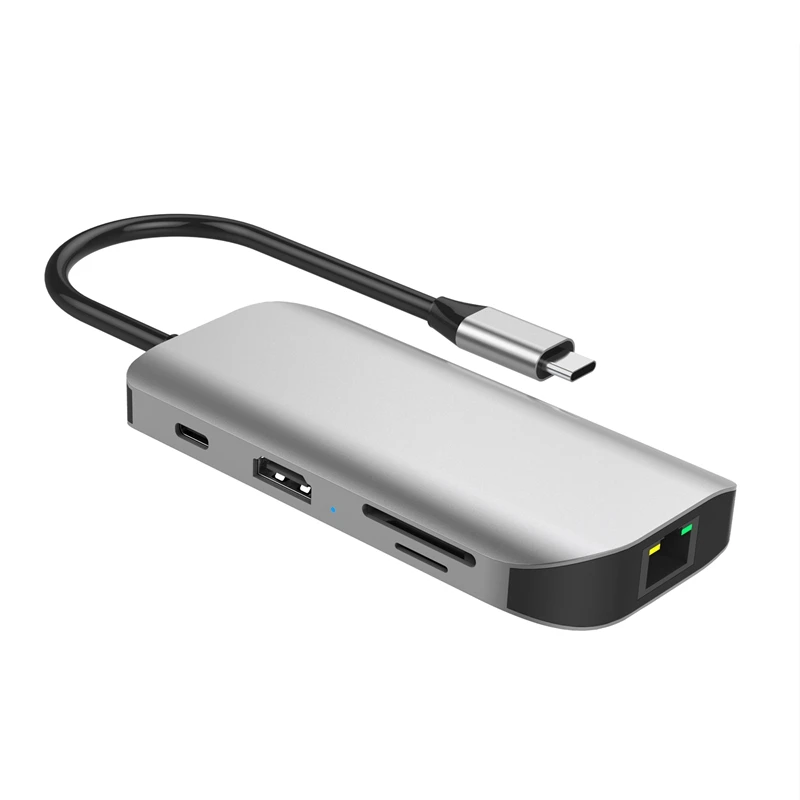 HOT-9In 1 Usb C концентратор док-станция Usb3.0 TF кард-ридер Тип C док-станция usb-хаб для ноутбуков huawei Usb расширитель HDMI VGA RJ