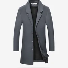 Мужская одежда, Свободное пальто, шерстяное пальто, длинное, самосовершенствование, Мужская ветровка