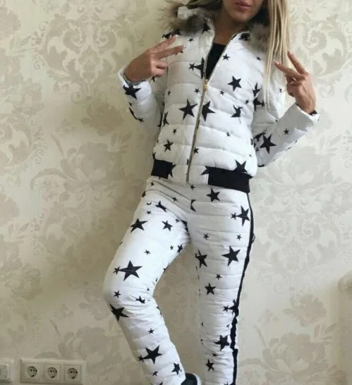 

Fashion Star Set Jacket Cotton-padded Clothes Slim Fit Supply