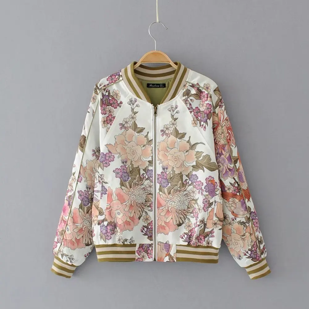 

2017 Western Style Autumn And Winter WOMEN'S Dress New Style Heat Transfer Floral Patterns Jacket
