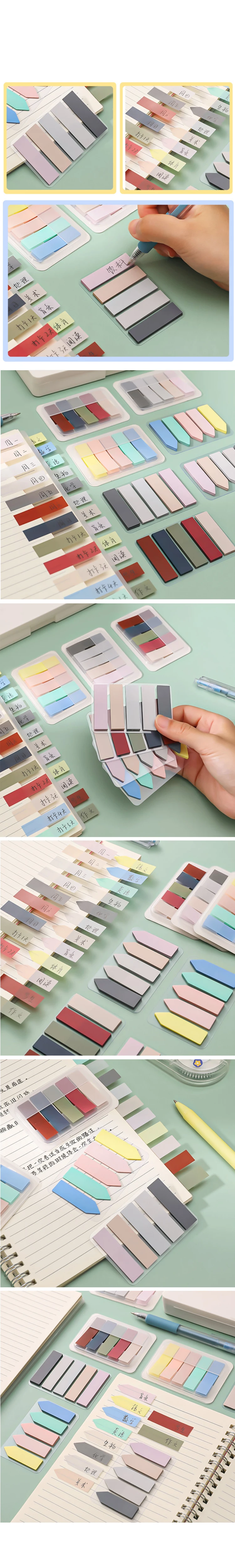 100 Sheet Vintage Morandi Index Memo Pad Posted It Sticky Notes Paper Sticker Notepad Bookmark School Supplies Kawaii Stationery