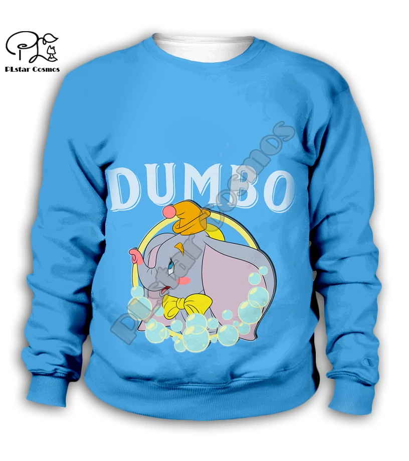Chlid Kids Dumbo/толстовки с капюшоном с 3d принтом из мультфильма; осенние толстовки с длинными рукавами на молнии для маленьких девочек; Штаны для мальчика
