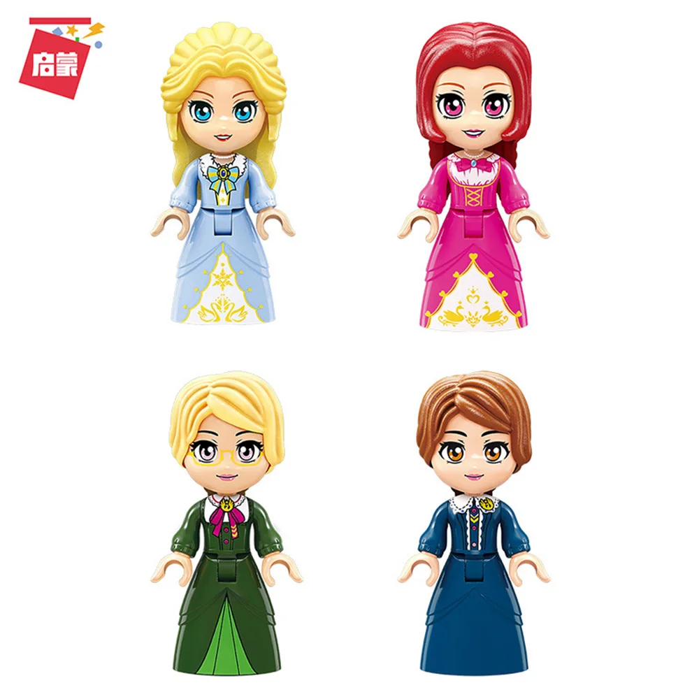 801pcs Princess Leah Snow Swan Castle Fit  Friends Set Mini figures Educational Building Blocks Toys Creative Girls