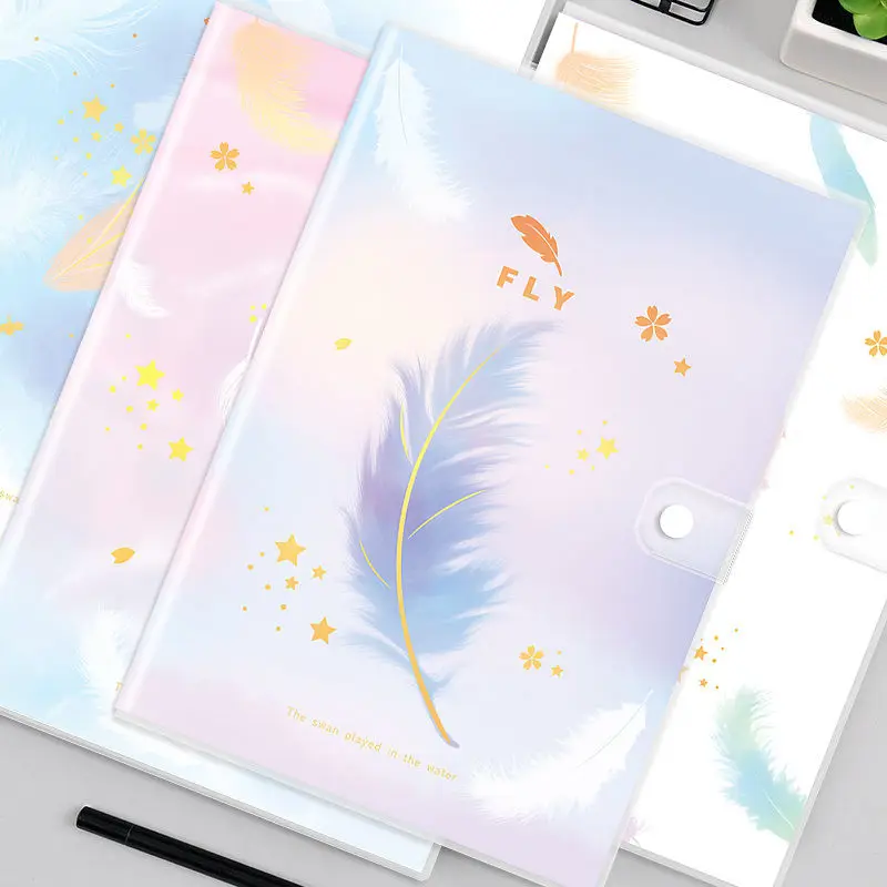 

“Dream Feather”A5 Waterproof PU Cover Notebook Cute Planners Note Book Diary Journals Notepads Stationery School Supplies