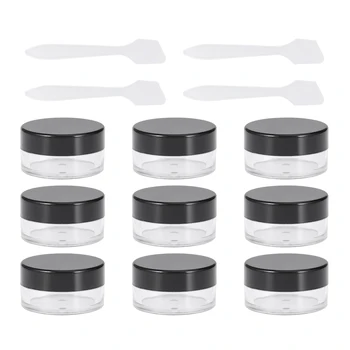 

60pcs Spray Bottle Comestic Bottles Transparent Cream Bottle With 10pcs Small Transparent Spoon For Travel Trip (Black)
