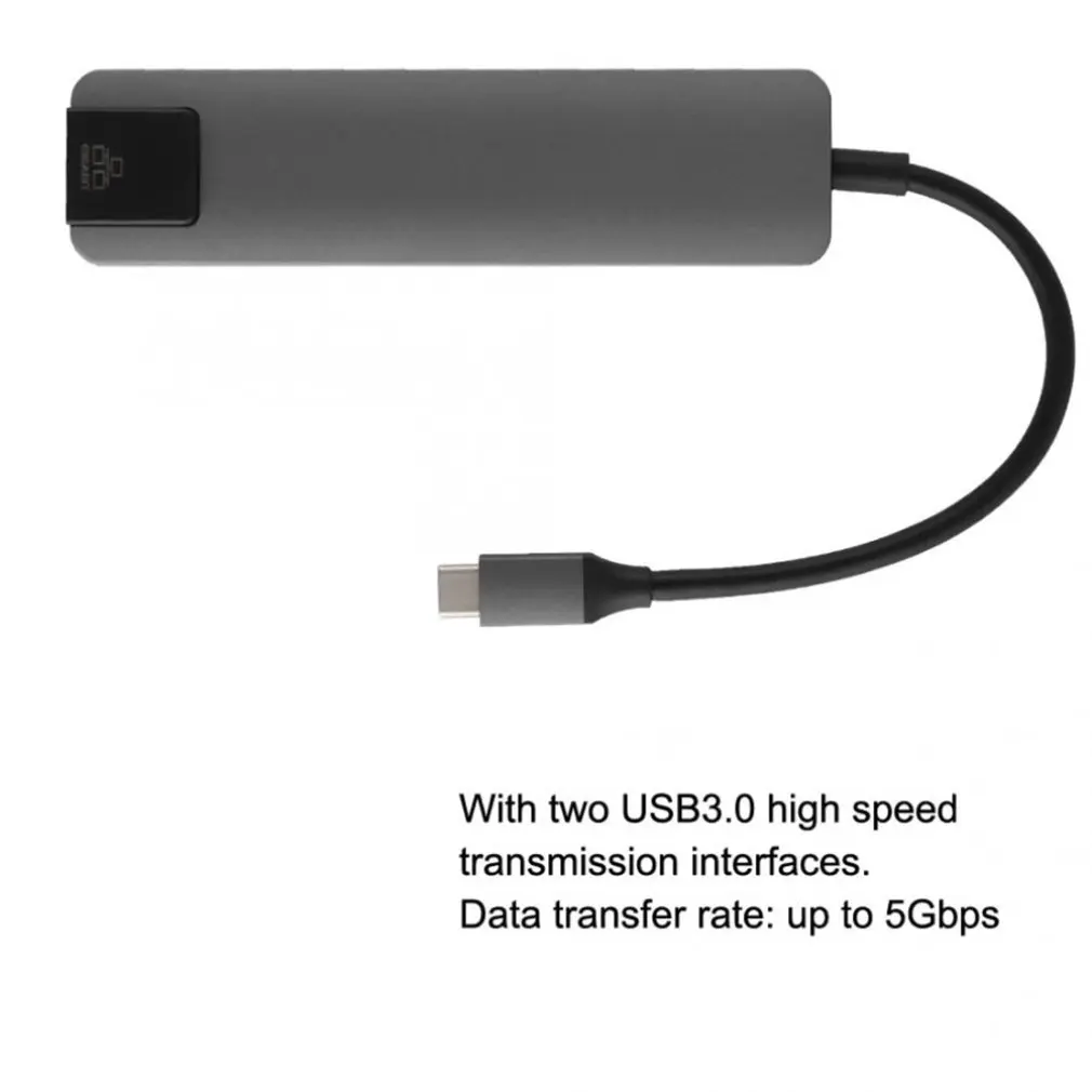 USB C к HDMI 4K+ RJ45 Gigabit Ethernet+ USB 3,1 type C концентратор адаптер Rj45 Lan