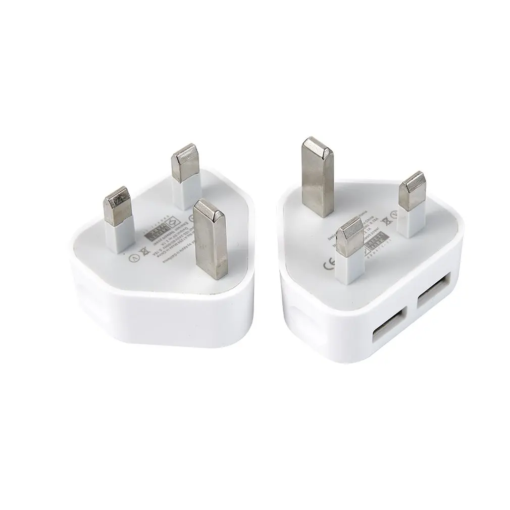Двойное зарядное устройство USB 5V 2.1A британское стандартное зарядное устройство для смартфона