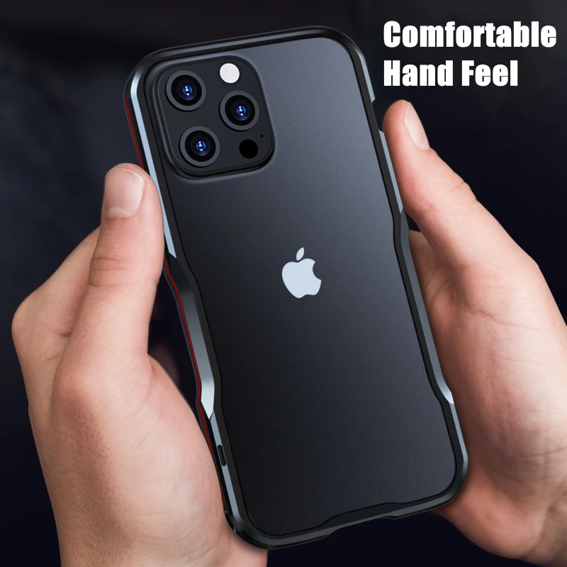 Luphie For iPhone 13 Mini 13 Pro Shockproof Armor Metal Bumper Irregularly Aluminum Case Cover For iPhone 13 Pro Max Case
