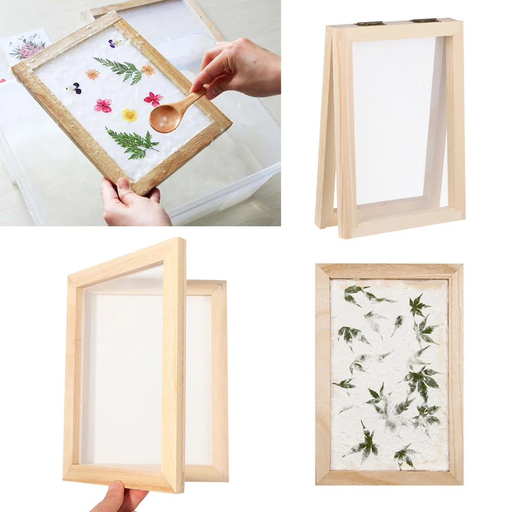 Worown 3 Grootte Houten Papier Maken Mould Frame Papermaking Screen Voor DIY Papier Craft En Gedroogde Bloem Handcraft