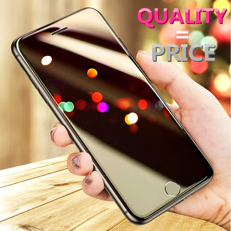 

Clear Curved Edge Full Cover Protective Glass On The For iPhone 7 8 6 6S Plus Tempered Screen Protector iPhone X XR XS Max Glass