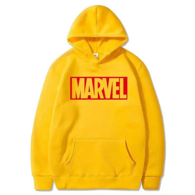 Кофты с капюшоном "Marvel" для мужчин бренд длинный рукав сплошной цвет толстовка с капюшоном для мужчин s толстовка милый спортивный костюм пальто повседневная спортивная одежда - Цвет: Yellow70