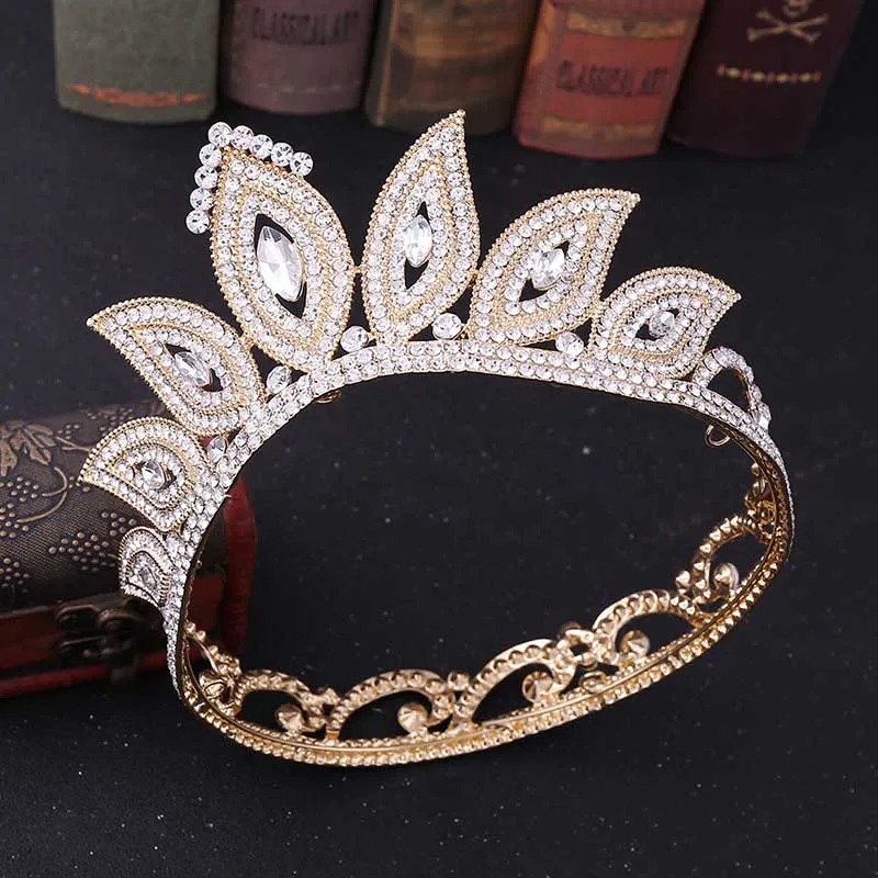 

FORSEVEN Delicate Baroque Style Shining Crystal Princess Tiaras and Crowns Bride Noiva Wedding Party Hair Jewelry mujer 2019