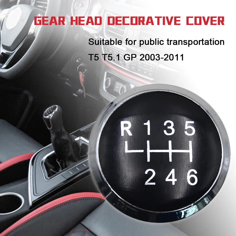 6 Speed Gear Shift Knob Stick Cover Cap Emblem Badge For Volkswagen Vw