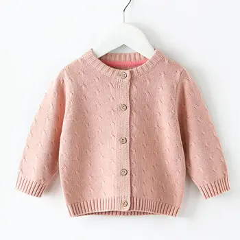 

INS hot baby girls cardigan 1-7 years old Classic and comfortable four colors available children's sweater cotton Folds Jacquard