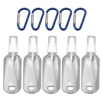

5Pcs 60ml Reusable Portable Mini Size Alcohol Spray Bottle Hand Sanitizer Travel Small Size Holder Hook Keychain Carrier G8TB