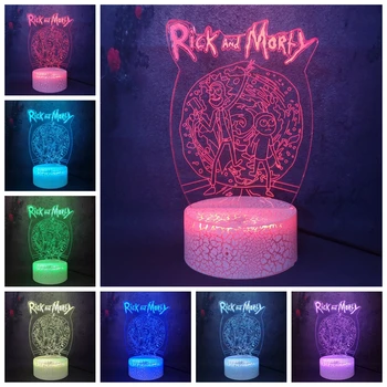 

Science Fiction Sitcom Scientist Rick Sanchez Youth Morty Smith Shape 3D LED Lava Night Light Home Bedroom Decor Crack Desk Lamp