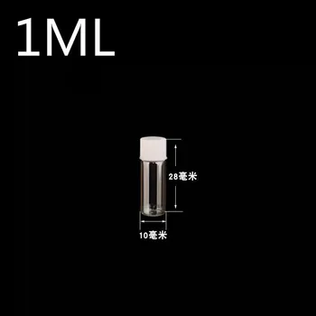 

300PCS 10*28mm 1ml Mini Glass Bottles Cute Bottles White Cover Cap Little Bottles Gift tiny Jars Vials Pill Storage Bottles Jars