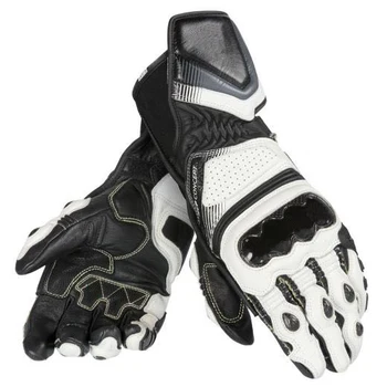 

Dain Carbon D1 Long Leather Glove Motorcross ATV Bike Riding Off Road Black White Gloves