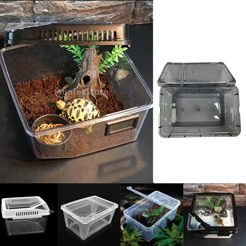 Reptile Feeding Box Turtle Hatching Breeding Tank For Lizards Turtle Snakes