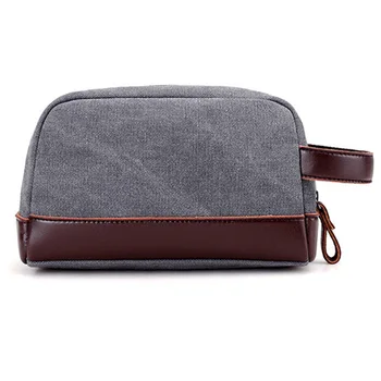 

Newly Men Travel Toiletry Bag Canvas Leather Makeup Organizer Shaving Storage Pouch DOD886