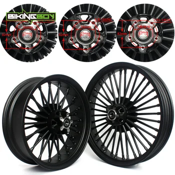 

BIKINGBOY 21" x 3.5" 18" x 5.5" Front Rear Fat Spoke Wheel Dyna Super Glide Softail Road King FLHR Touring FLS Sportster XLC XLR