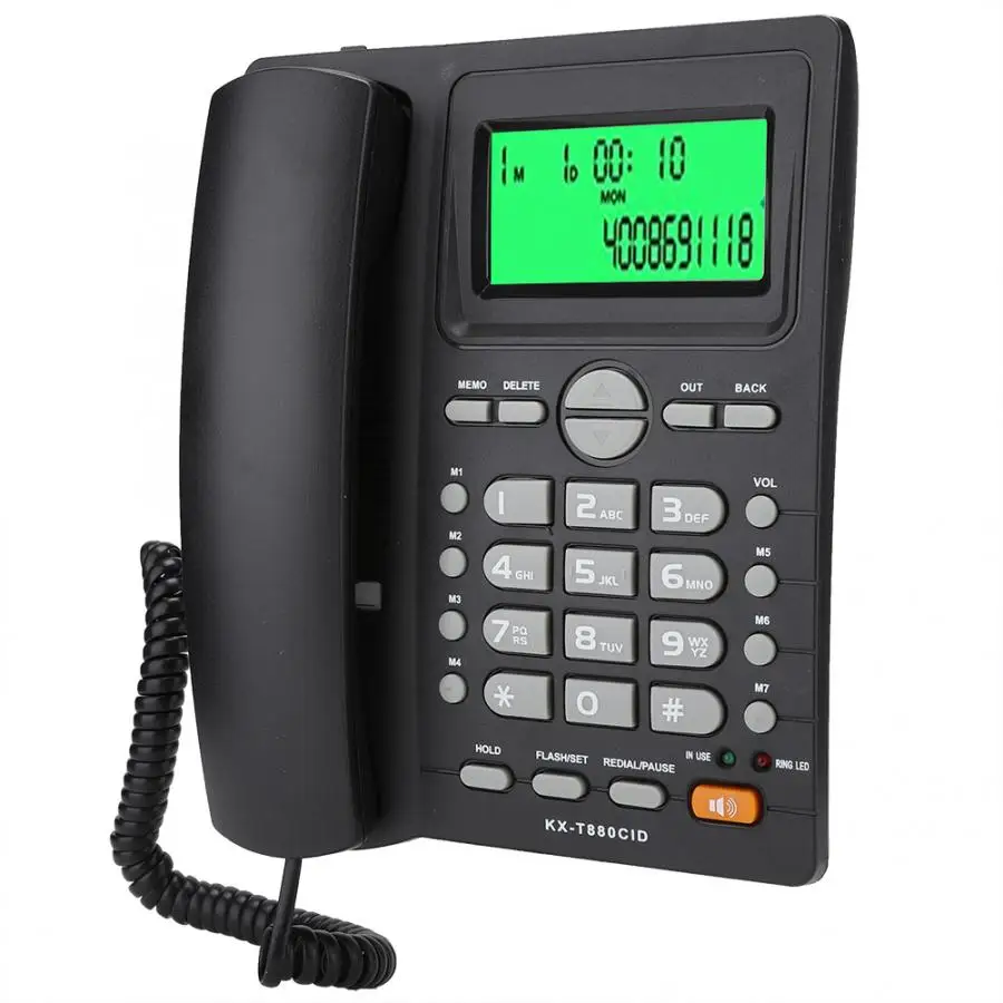 Home Corded Phone,Caller Identification Home Fixed Telephone with 3 Groups Alarm Clock for Family Business