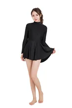 

Speerise Women Leotards One Piece Dress Long Sleeve Leotard Ballet Dance Unitard Bodysuit Scoop Neck Gymnastics Dresses