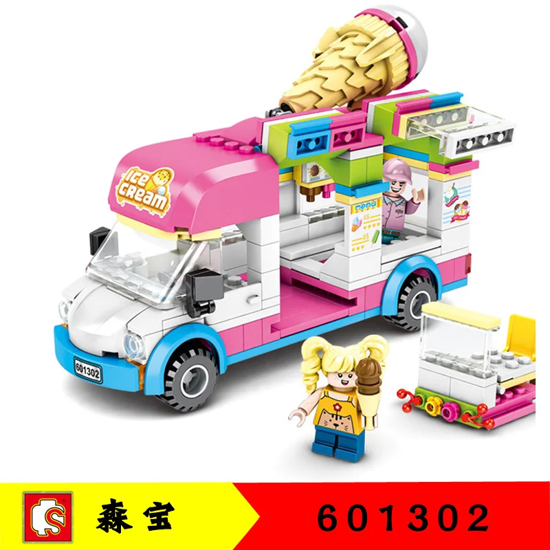 

Blocks vehicle model Building Bricks Icecream Car Educational Children Toys Kids juguetes Girl Gifts for Christmas 601302