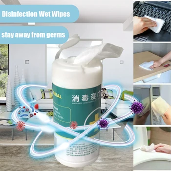

100PCS Alcohol Wet Wipe Disposable Disinfection Household Car Cleaning Wet Tissue Portable Antiseptic Cleaning Hand Pad