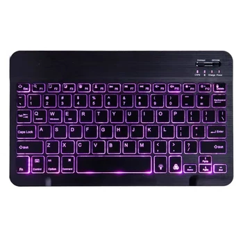 

7.9\" Wireless Ultra Slim Aluminum Russian Spanish Bluetooth Keyboard Recharge