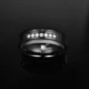 8mm Inlaid Zircon Lassa Middle Polished Black Tungsten Carbide Ring Men's Fashion Wedding Jewelry Best Gift 2