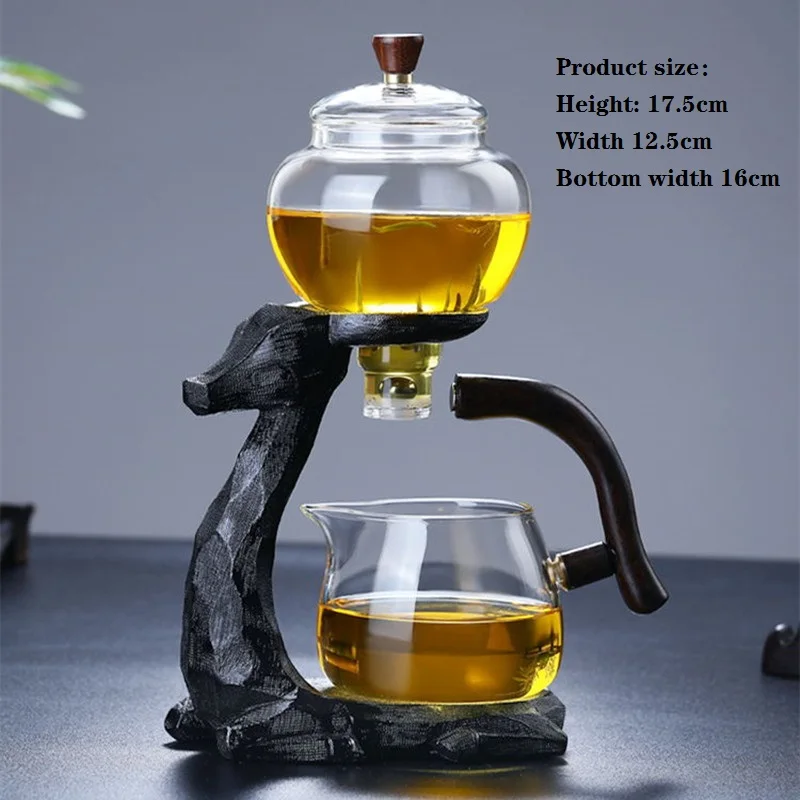 Lazy Kungfu Glass Teapot Set - Borosilicate Semi-Automatic Tea Maker - Magnetic Water Diversion Design - View #10