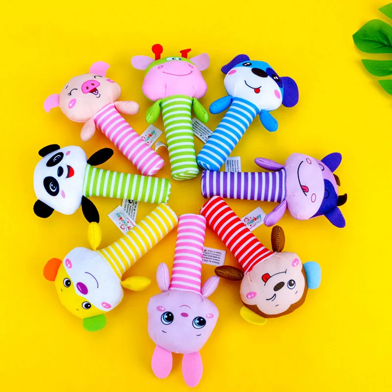 Baby Toys Squeaker with Rattles Infant Toys Hand Grasp Rattles Developing Baby Toys 0-12months Toys for Newborns baby speelgoed