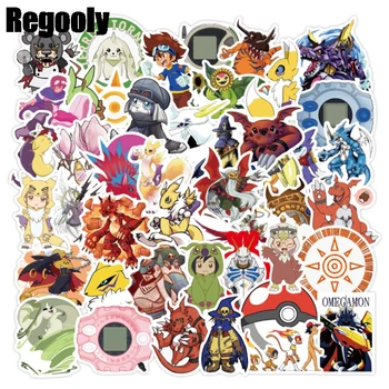 

50pcs Digital monsters Anime Scrapbooking Stickers Waterproof PVC Skateboard Guitar Suitcase Funny Graffiti Kids Classic Toys