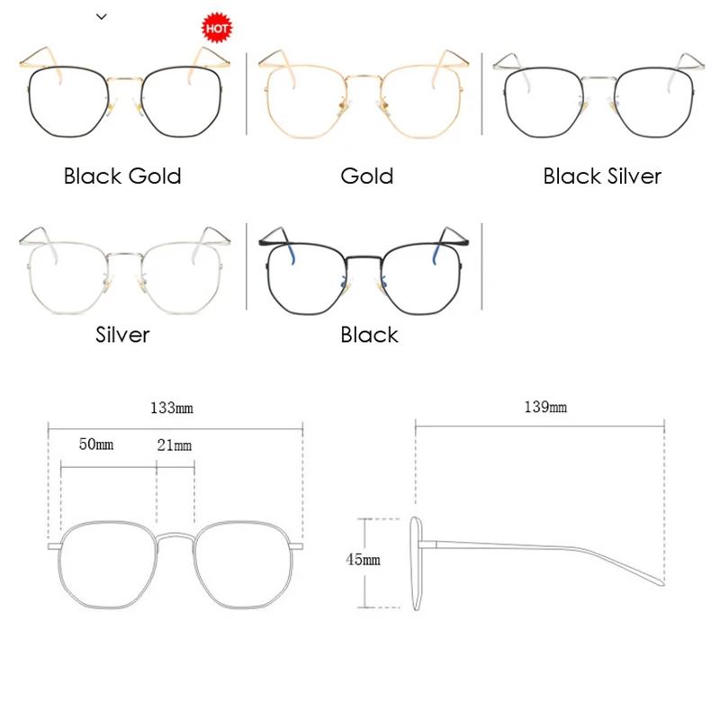 Seemfly металлические полигональные очки оправа для мужчин и женщин анти голубой свет очки для работы за компьютером очки Оптические Sepectacle простые зеркальные очки