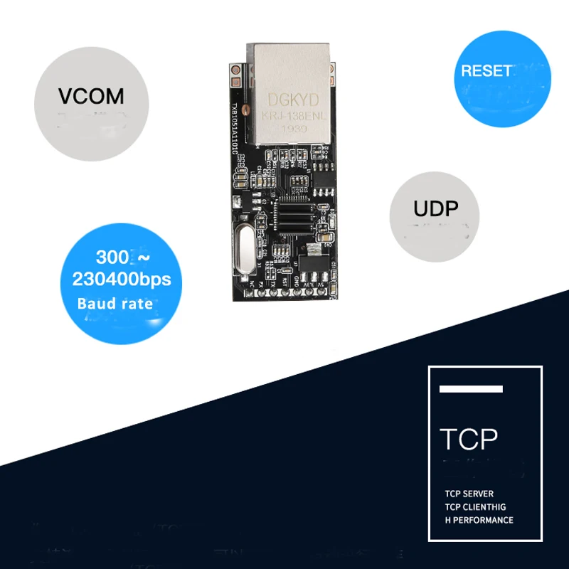 RS232 Serial to Ethernet Module TTL level 3.3V TCP UDP Network module to TTL Network port RS232 Serial converter network tone tracer