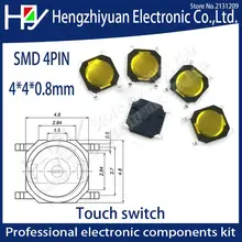 Membrana 4x4x0.8mm Táctil Botón Pulsador Interruptor Micro Tact 4 Pines Smd Paquete de 1-50