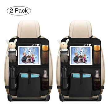 

2 Pcs Car Back Seat Storage Bag With Transparent Screen Computer Stand Back Seat Back Storage Bag Car Finishing Storage Bag