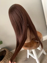 Peluca de cabello humano con encaje Frontal 13x6 para mujer, pelucas de cabello humano de color marrón prearrancado, brasileño, Remy, liso