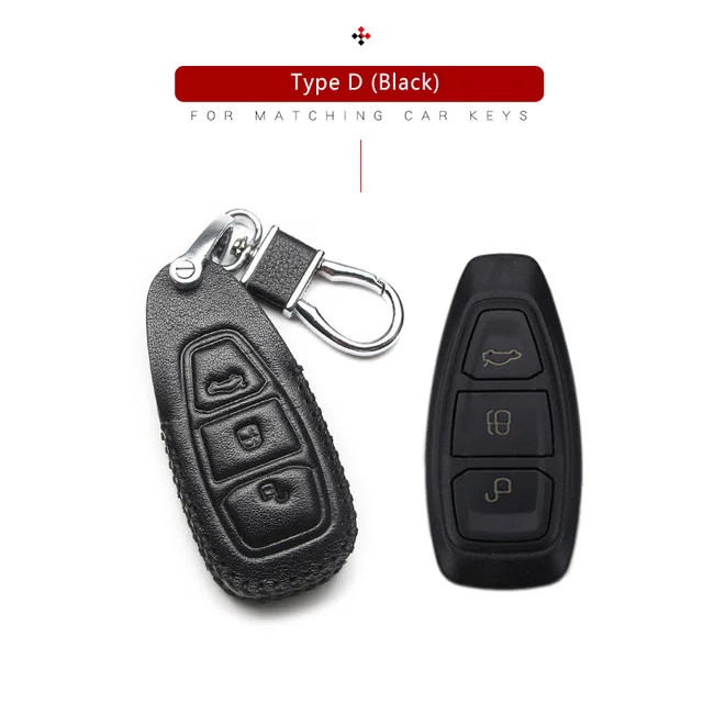 Кожаный чехол для ключей автомобиля для Ford Mondeo Mustang Edge Explorer F150 Fusion Escort Everest Ranger C-MAX Focus RS ST Fiesta MK3 - Название цвета: 9