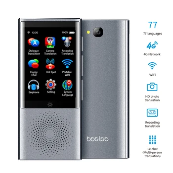 

Portable AI Translator with 2.8 Inch HD Touchscreen 4G/WiFi/Hotspot/Offline Support 77 Languages Real Time Voice Translation