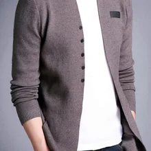 Мужской свитер модный тонкий корейский мужской вязаный кардиган с длинным рукавом с v-образным вырезом свитер куртка M-3XL