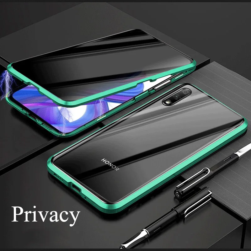 Магнитный чехол для Honor 20 9X Pro 8X V20 huawei Nova 5 5i Pro Nova 4 4E металлический чехол-накладка - Color: Green