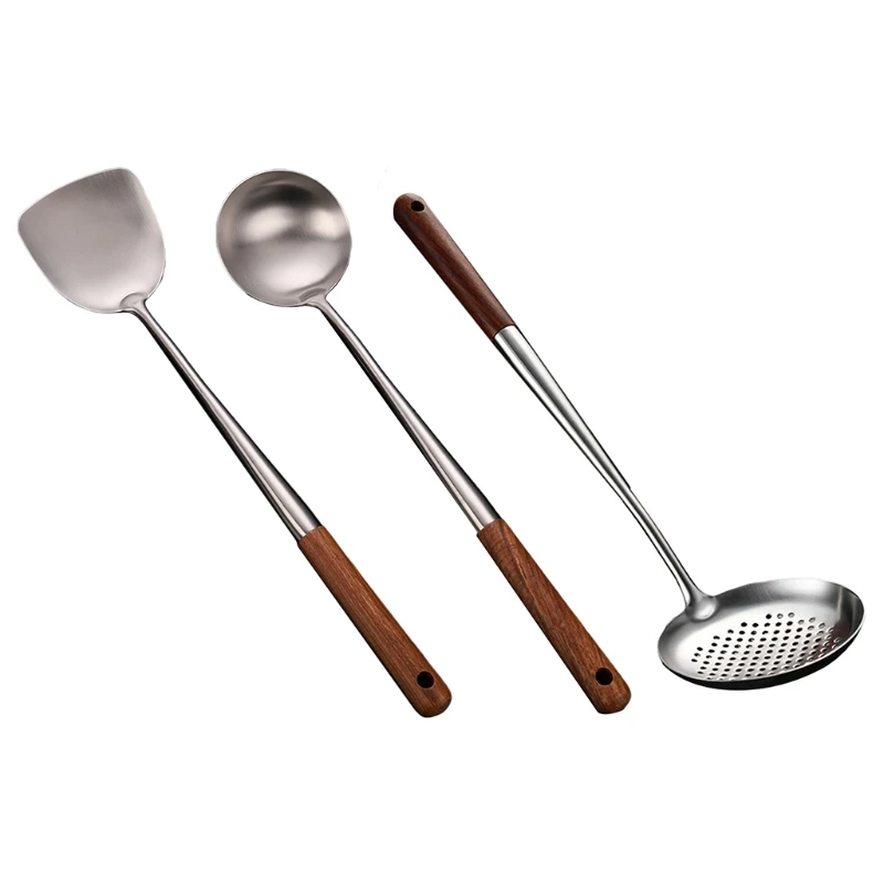 KF_ Stainless Steel Kitchen Cooking Utensil Serving Tools Scoop Spatula Spoon 