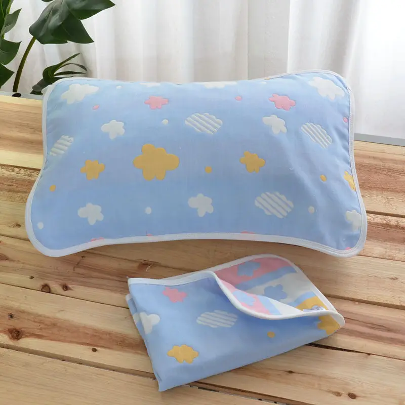 

2 Piece Cartoon Toddler Pillow Towel Bed Decorative Pillowcase For Infant Children Sleeping Support Case Soft Baby Pillow Cover