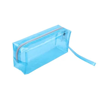 

Transparent Pencil Cases zipper School Girl cute Pencil Cases 19.5x 6 x 9cm blue